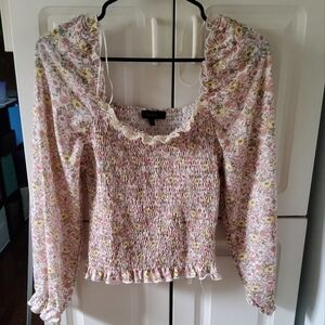 Ava Rose Floral Smocked Women's Top